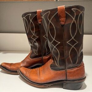 Rodeo Brown Leather Western Cowboy Boots Mens Size 10.5 USA Made